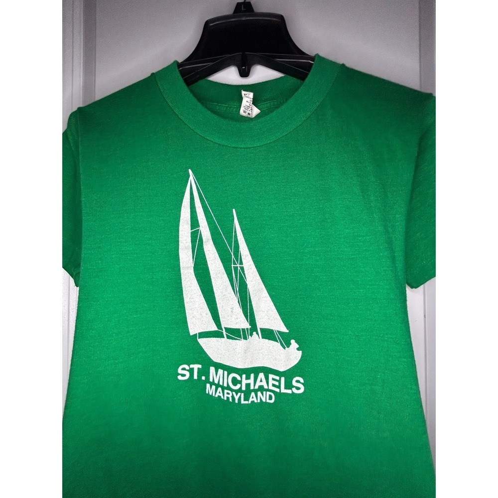 Vintage 70's 80's Single Stitch "St. Michael's Maryland" Sail Boat Graphic Shirt